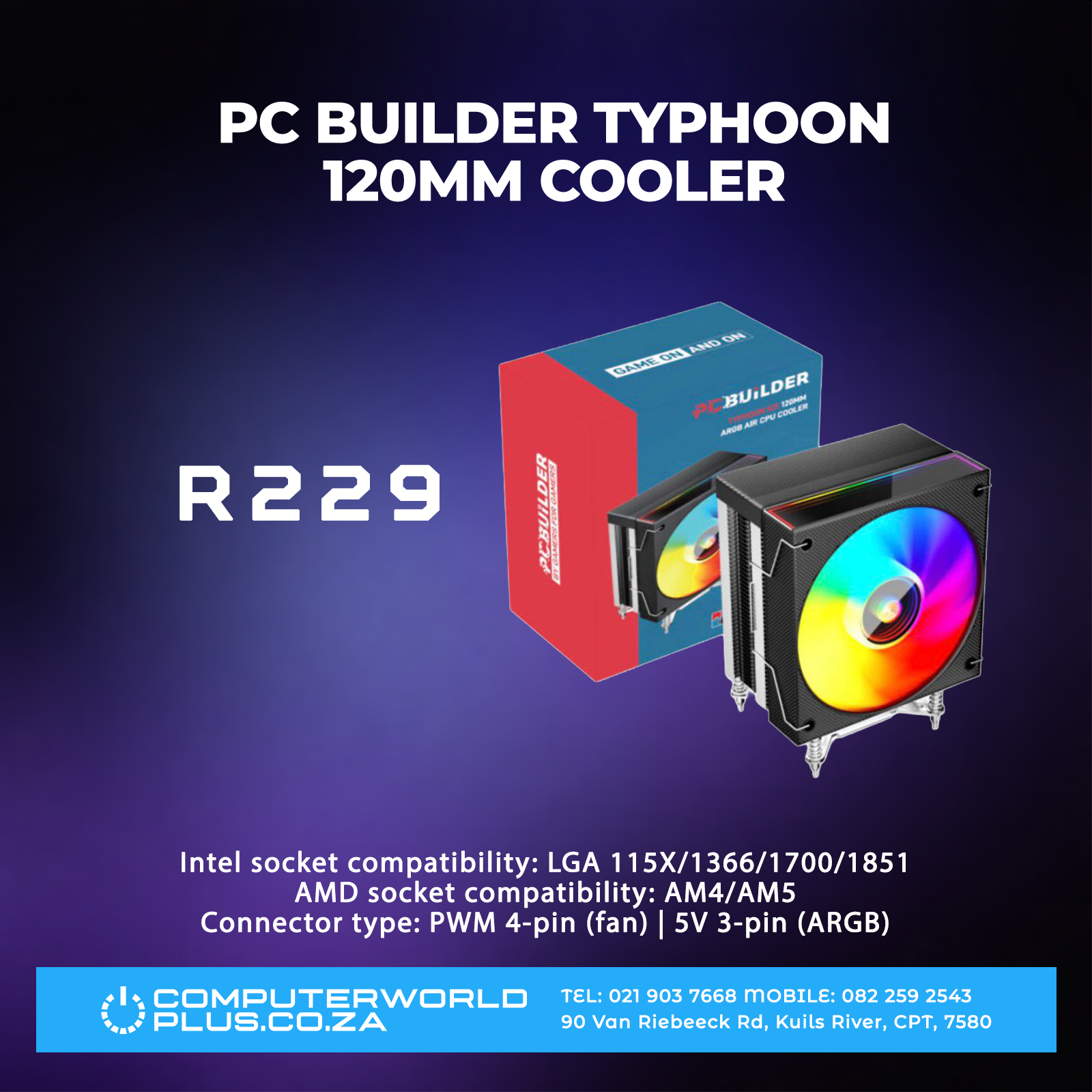 PCBuilder 120mm Air CPU Cooler