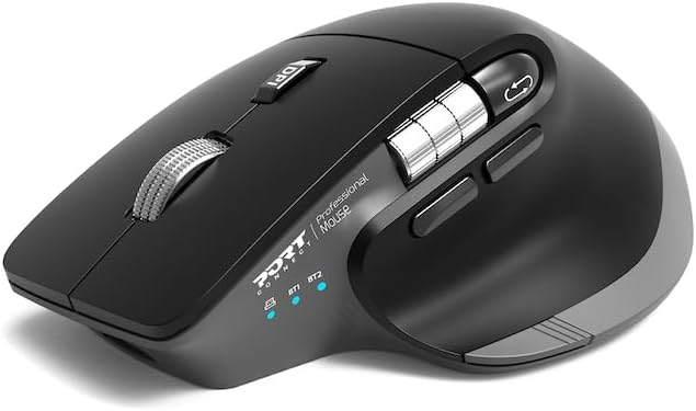 PORT Connect Professional Mouse | ULTIMATE Bluetooth & Wireless Rechargeable Mouse | Silent Click | AI Quick Access Button