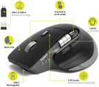 PORT Connect Professional Mouse | ULTIMATE Bluetooth & Wireless Rechargeable Mouse | Silent Click | AI Quick Access Button