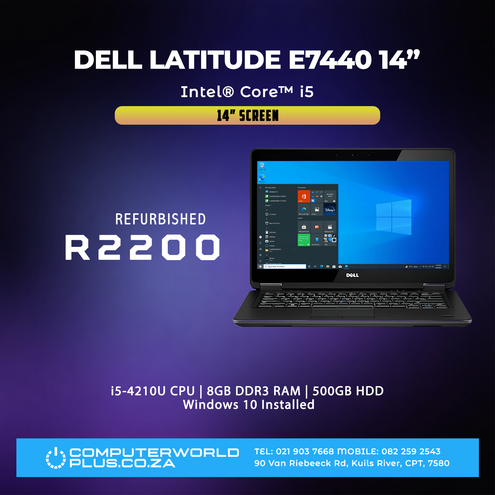 Dell Latitude E7440 14" Laptop | Intel Core i5-4210U CPU (REFURBISHED)