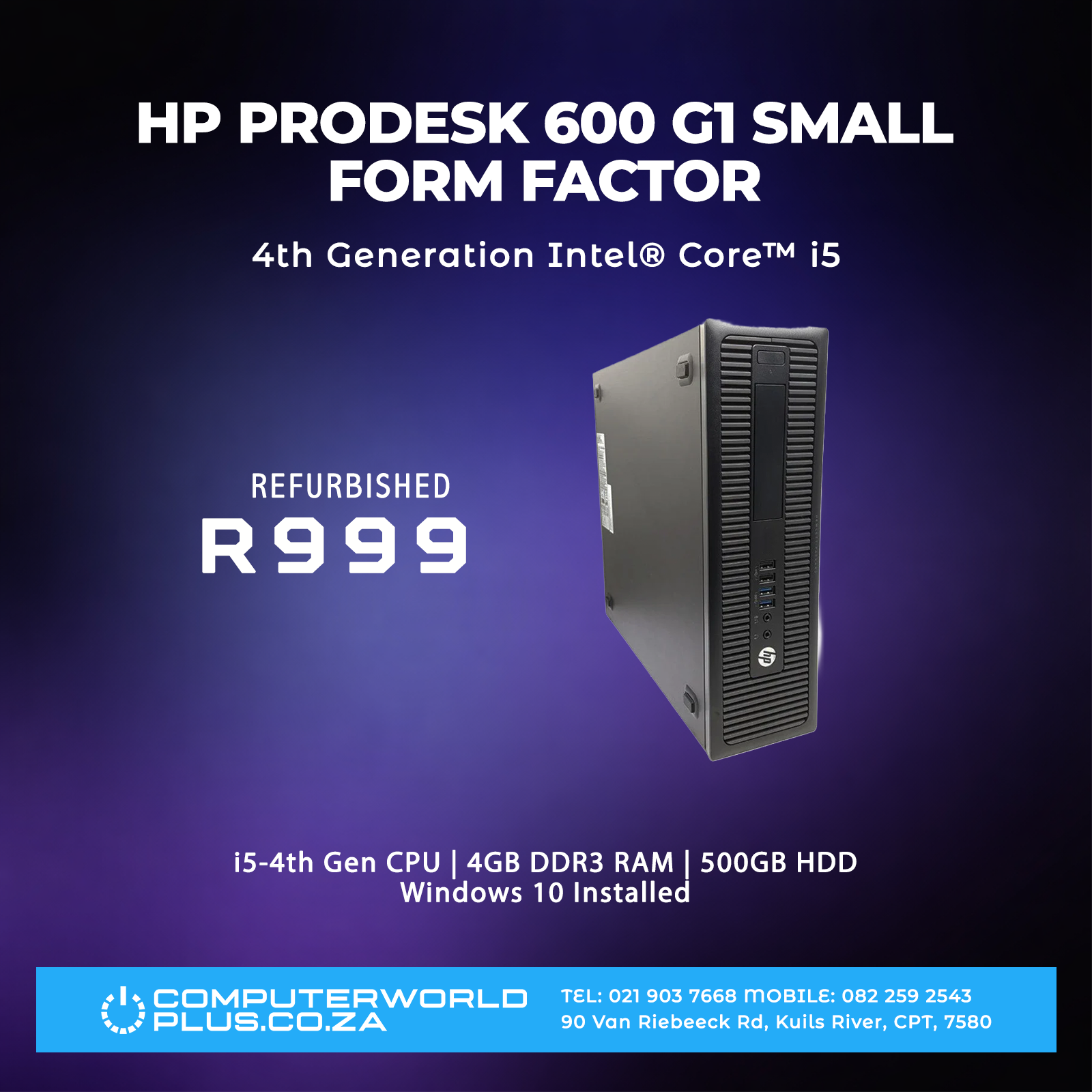 HP ProDesk 600 G1 SFF Desktop | Intel Core i5-4th Gen CPU | (REFURBISHED)