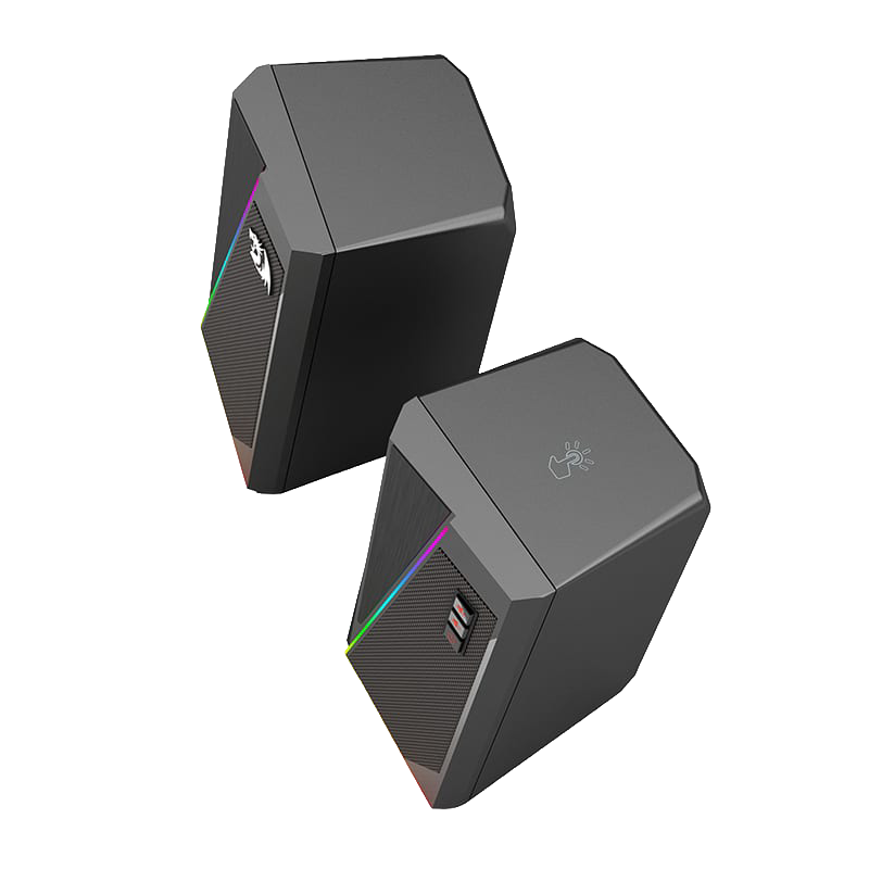 REDRAGON 2.0 Satellite Speaker ANVIL 2 x 3W RGB USB|Aux Gaming Speaker – Black (NEW)