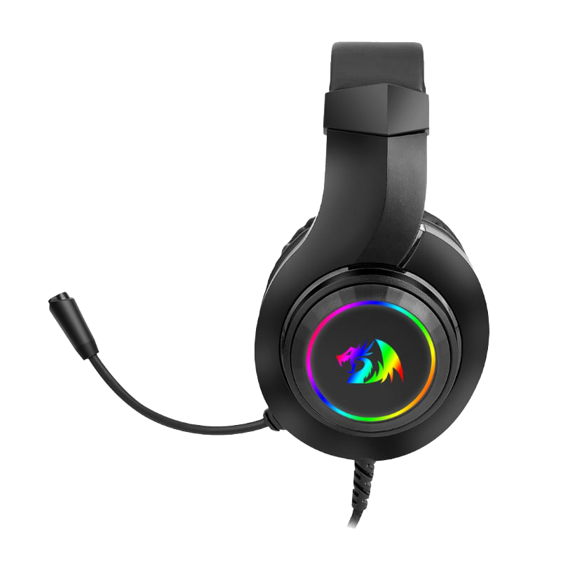 REDRAGON Over-Ear HYLAS Aux (Mic & Headset)|USB (Power Only) RGB Gaming Headset – Black (NEW SEALED)