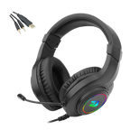 REDRAGON Over-Ear HYLAS Aux (Mic & Headset)|USB (Power Only) RGB Gaming Headset – Black (NEW SEALED)