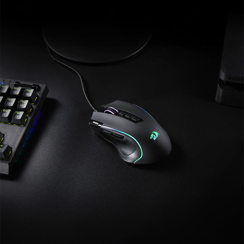 REDRAGON PREDATOR 4000DPI RGB Ergo Gaming Mouse – Black (NEW)