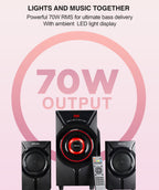 Astrum SM410 Multimedia Wireless Speaker | 2.1CH LED Light