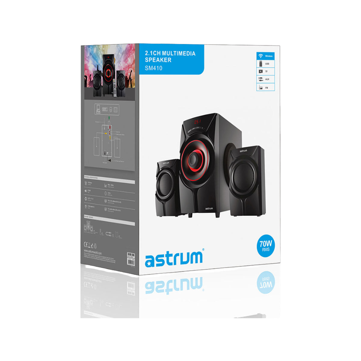 Astrum SM410 Multimedia Wireless Speaker | 2.1CH LED Light