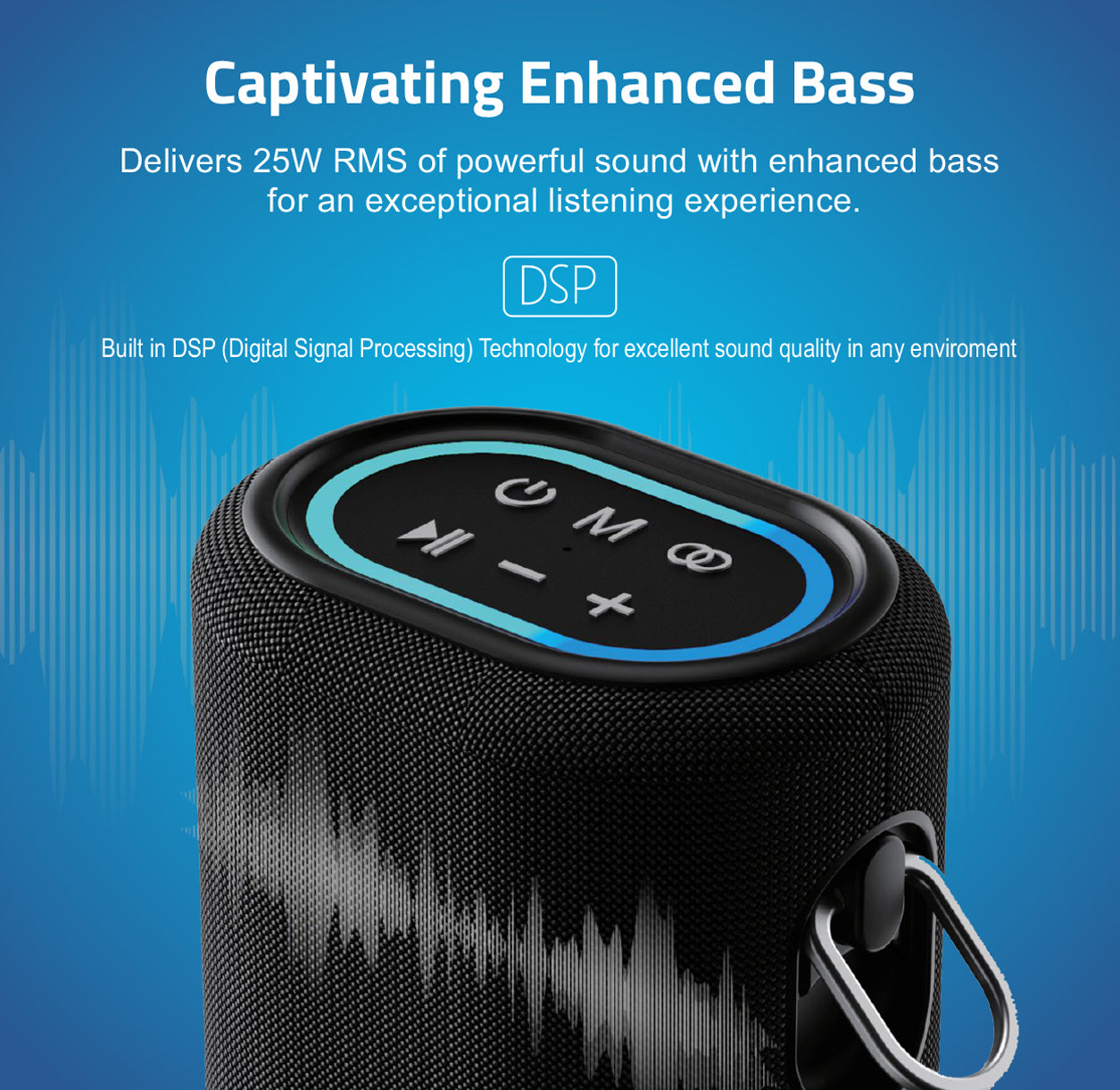 SP210 Bluetooth Waterproof IP6 Speaker, 25W DSP TF LED TWS AUX MIC (NEW SEALED)