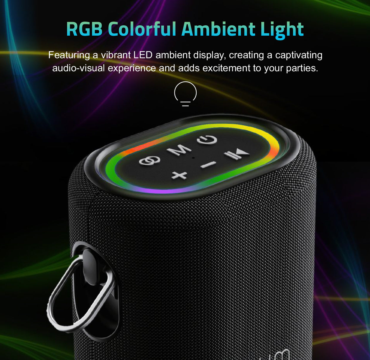 SP210 Bluetooth Waterproof IP6 Speaker, 25W DSP TF LED TWS AUX MIC (NEW SEALED)