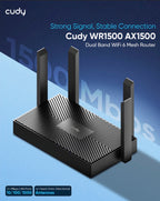 Cudy AX 1500 Gigabit Wi-Fi 6 Router  | WR1500 | Max 1000 Mbps Internet