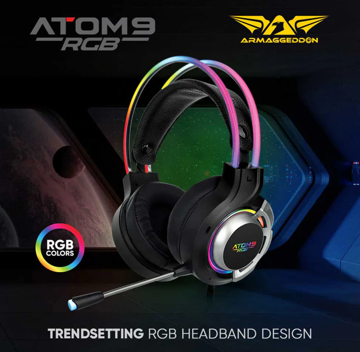Armaggeddon Atom 9 RGB 2.1 Surround Sound Gaming Headset (NEW SEALED)