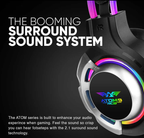 Armaggeddon Atom 9 RGB 2.1 Surround Sound Gaming Headset (NEW SEALED)