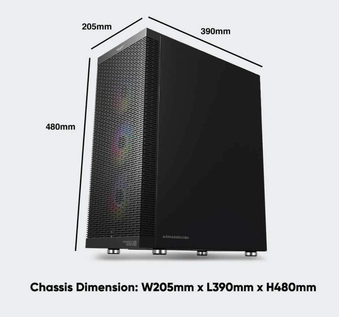 ARMAGGEDDON Tessaraxx Apex 8 Air ATX Gaming Case (NEW SEALED)