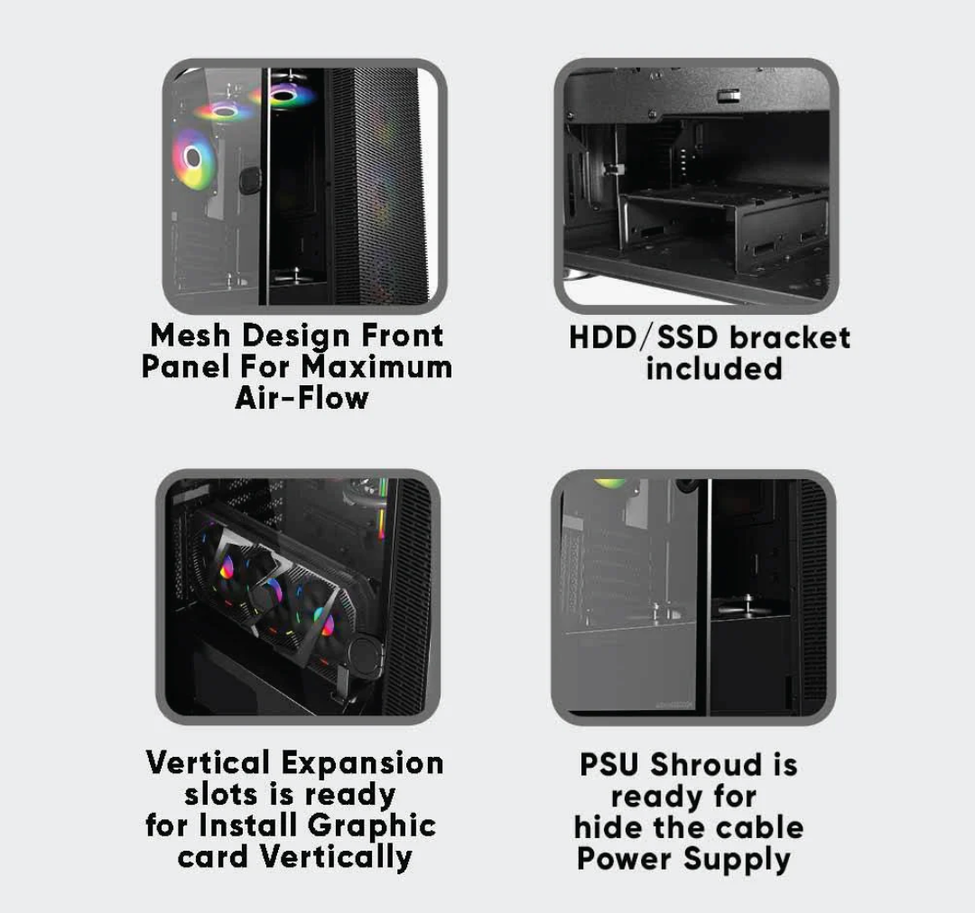 ARMAGGEDDON Tessaraxx Apex 8 Air ATX Gaming Case (NEW SEALED)