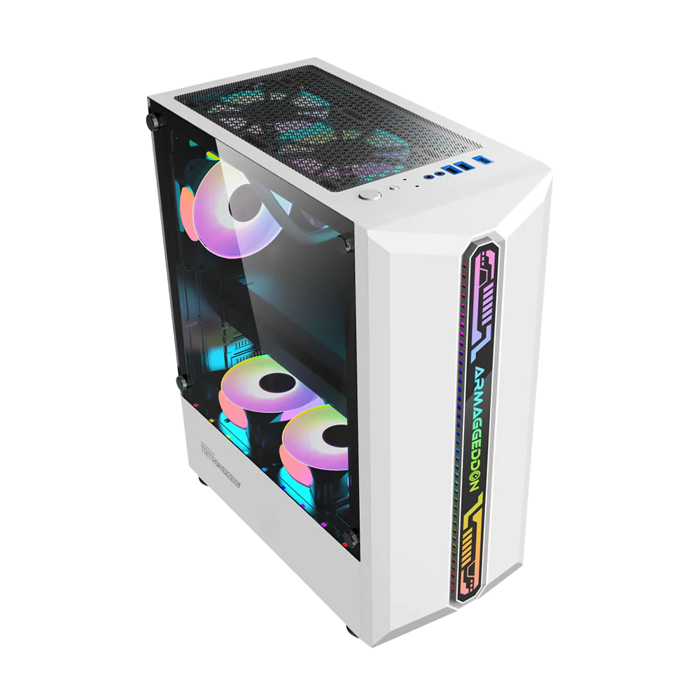 Armaggeddon Tritron Pro 300 ATX Gaming Case with 3x ARGB Fans – Black (NEW SEALED)