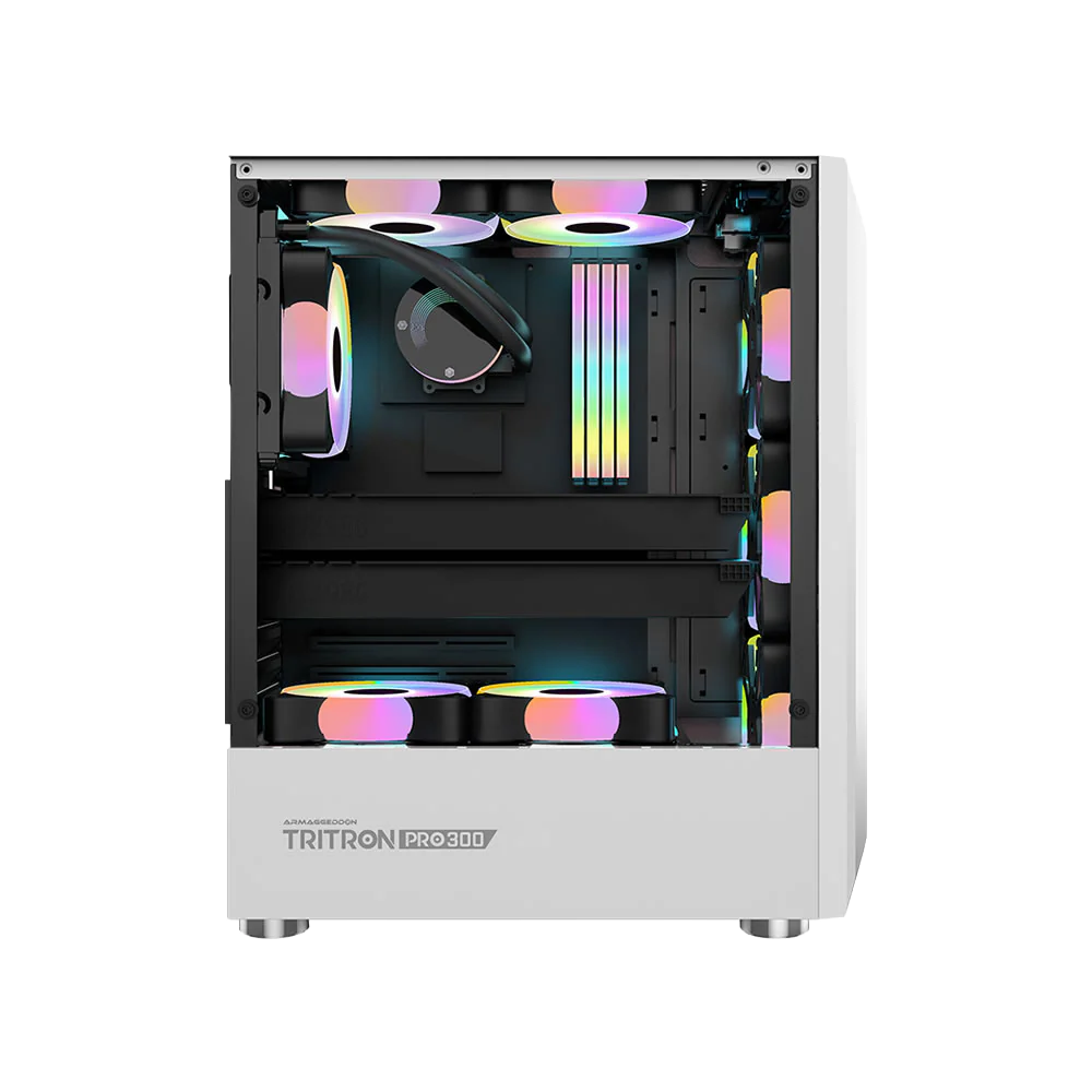 Armaggeddon Tritron Pro 300 ATX Gaming Case with 3x ARGB Fans – Black (NEW SEALED)