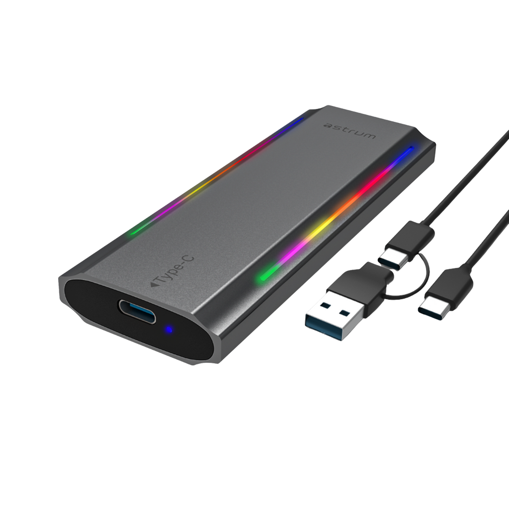 NVMe M.2 SSD PCIe & NGFF Enclosure, RGB, 10 Gbps Speed – ENP4310G (NEW SEALED)