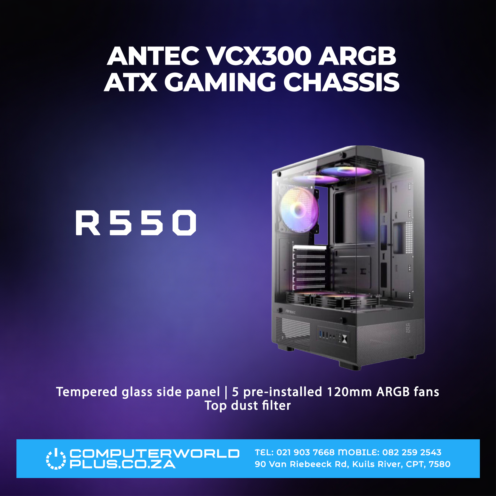 Antec VCX300 ARGB ATX Gaming Chassis