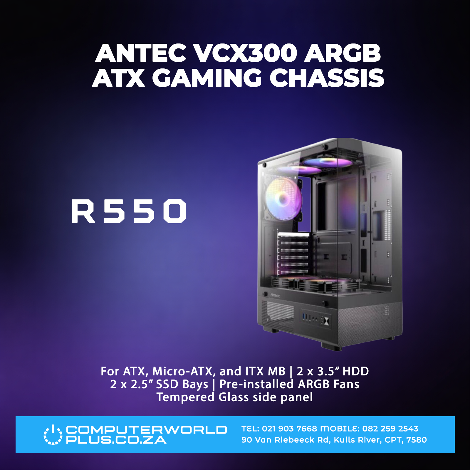Antec VCX300 ARGB ATX Gaming Chassis
