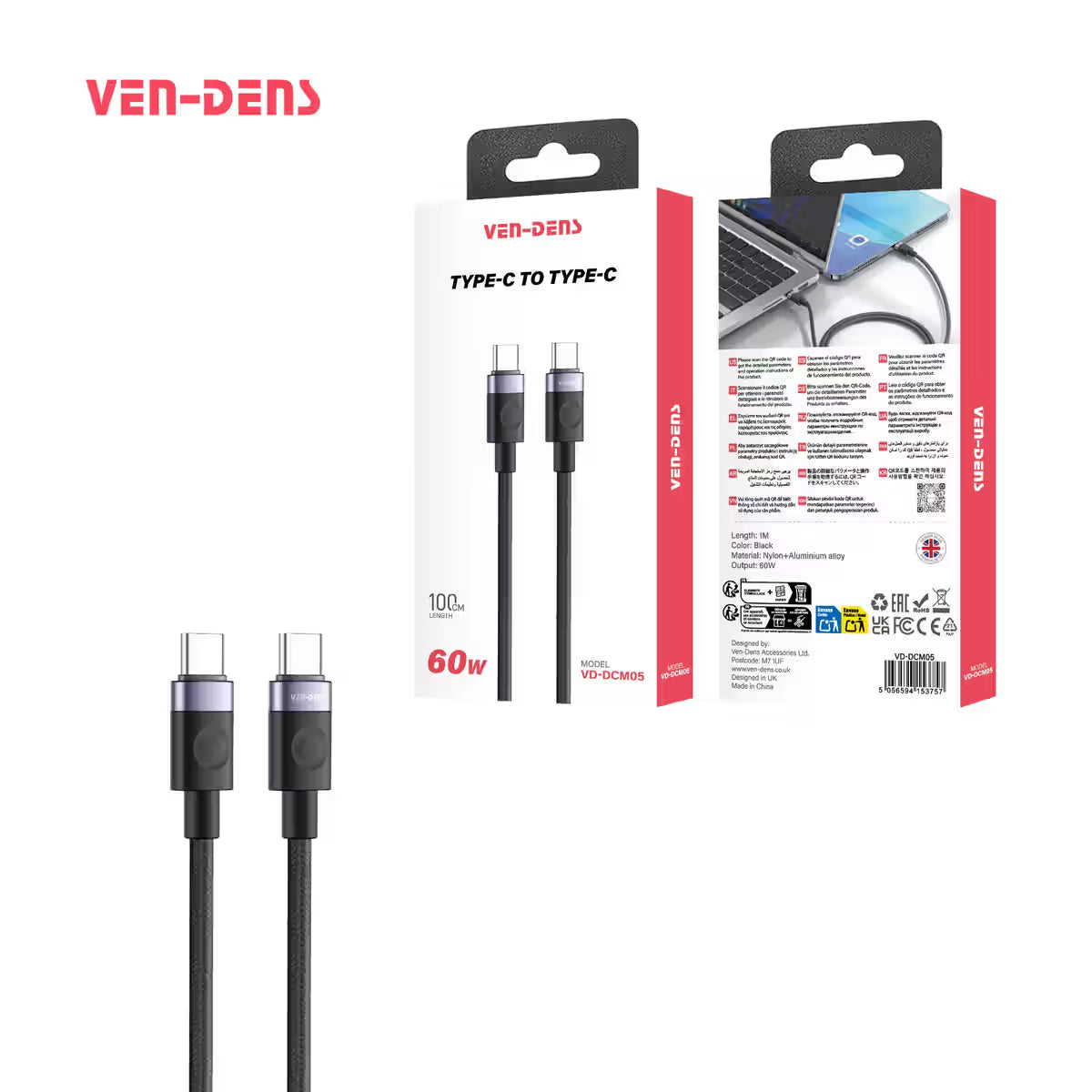 Ven-Dens Charging Cable | Type-C to Type-C