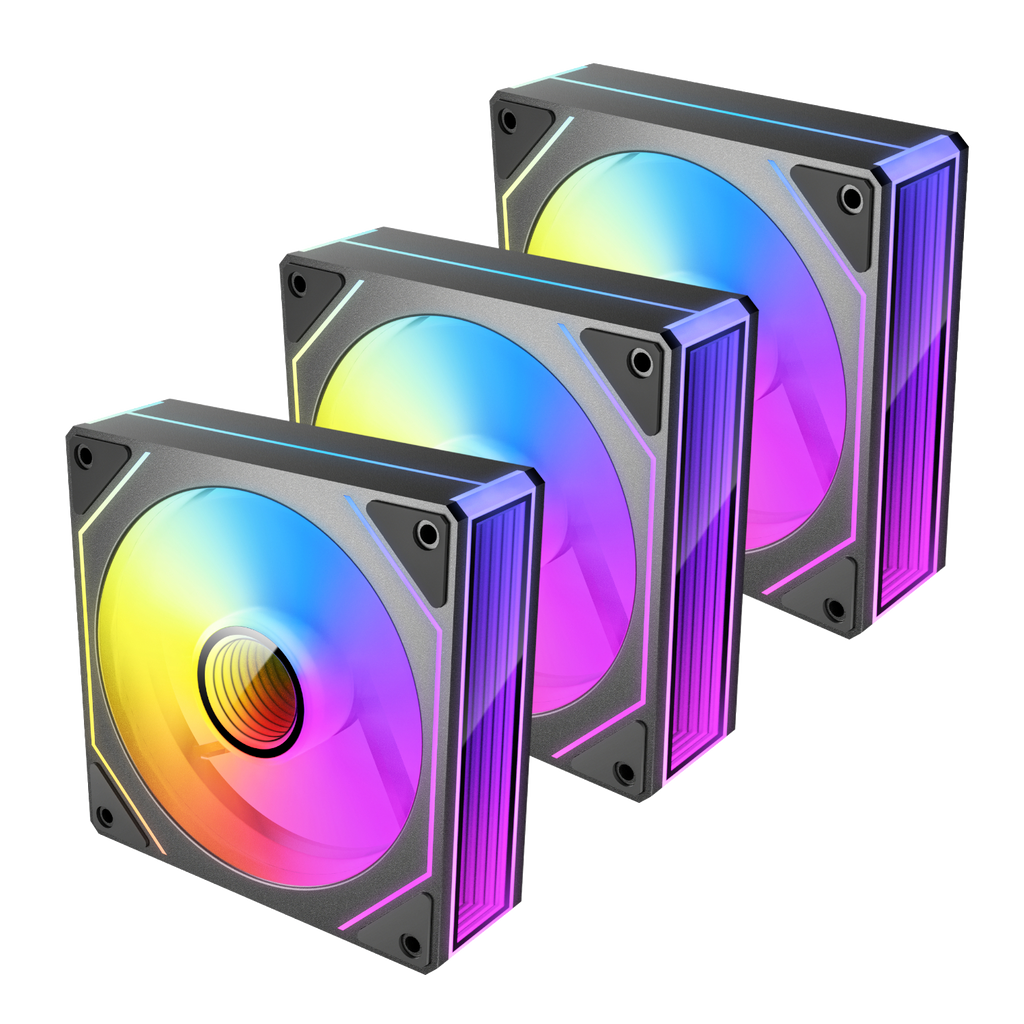 Antec VISION PWM 120mm ARGB Infinity Mirror Case Fan 3 Pack Black (NEW)