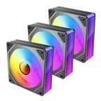Antec VISION PWM 120mm ARGB Infinity Mirror Case Fan 3 Pack Black (NEW)