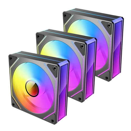 Antec VISION PWM 120mm ARGB Infinity Mirror Case Fan 3 Pack Black (NEW)