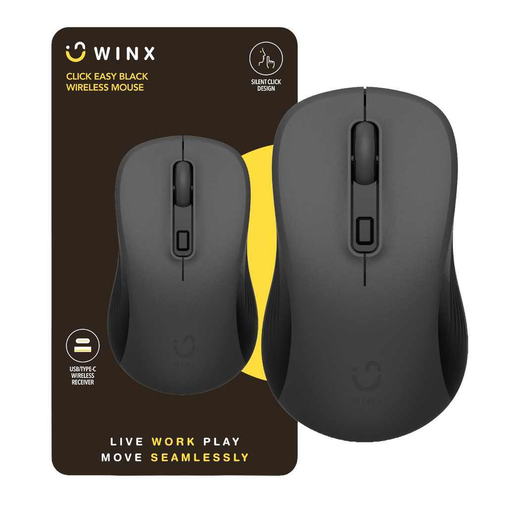 WINX CLICK Easy 1600DPI 2.4GHz Wireless Mouse (5 COLOURS)