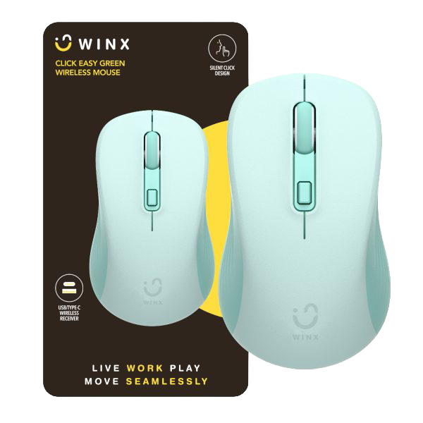 WINX CLICK Easy 1600DPI 2.4GHz Wireless Mouse (5 COLOURS)