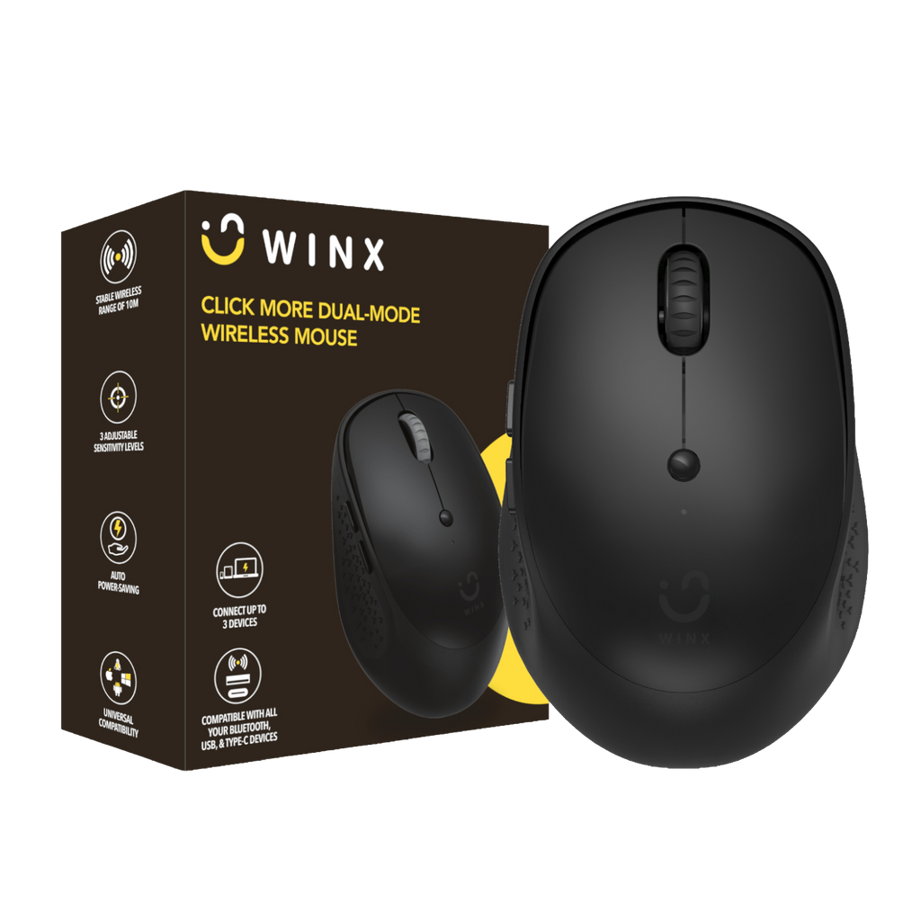WINX CLICK More Dual-Mode Wireless Mouse – Black (NEW SEALED)