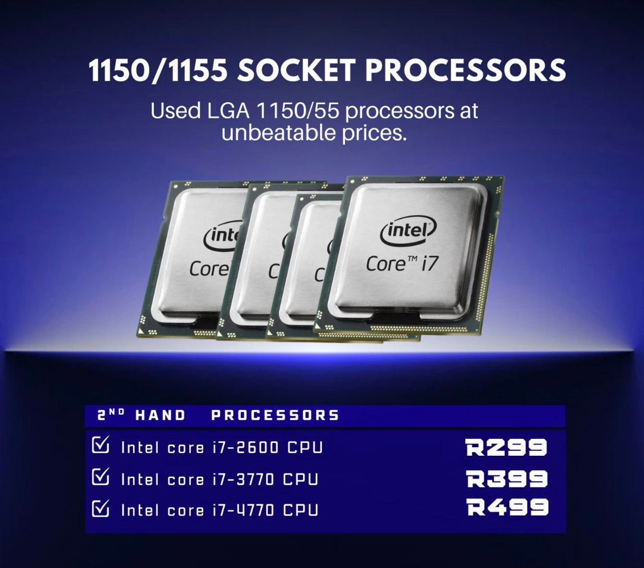 1150/1155 Socket Processors | USED