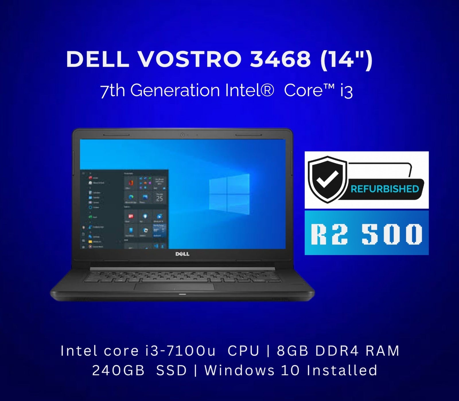 Dell Vostro 3468 14" Laptop | 7th Gen i3 (REFURBISHED)