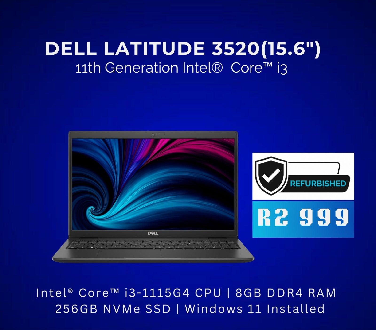 Dell Latitude 3520 15.6" Laptop | 11th Gen i3 (REFURBISHED)