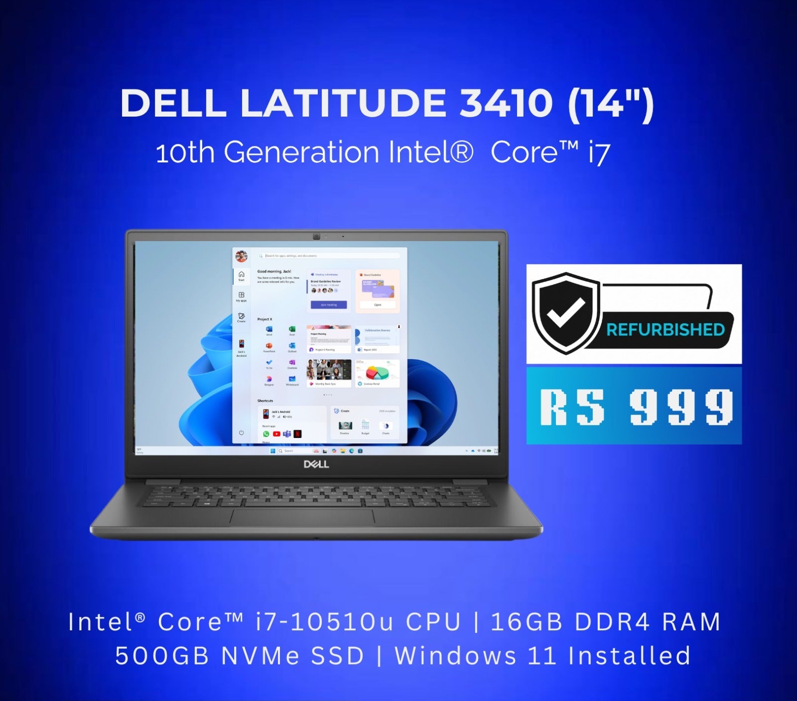 Dell Latitude 3410 14" Laptop | 10th Gen i7 (REFURBISHED)