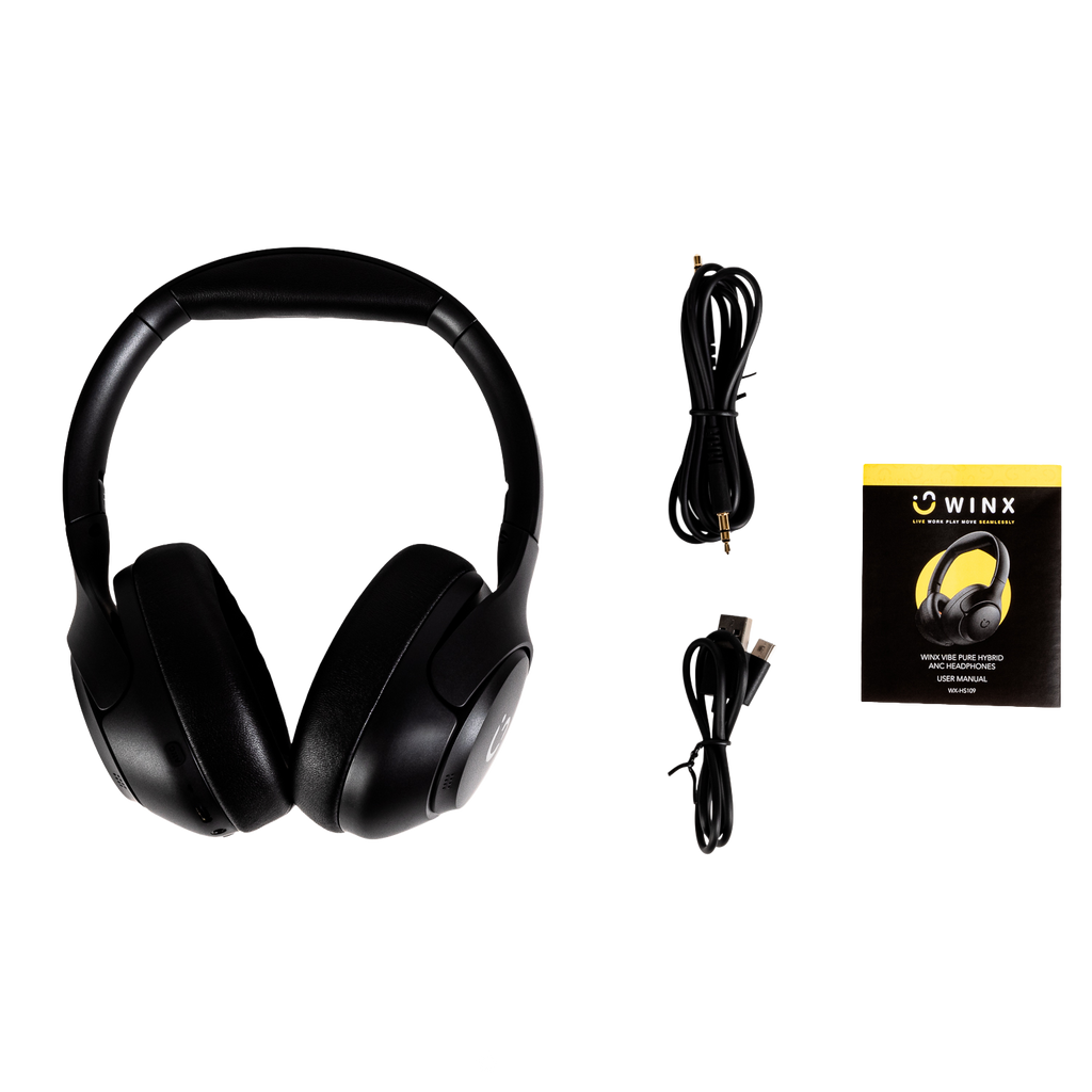 WINX VIBE Pure Hybrid ACTIVE NOISE CANCELLATION – BLUETOOTH Headphones (NEW)
