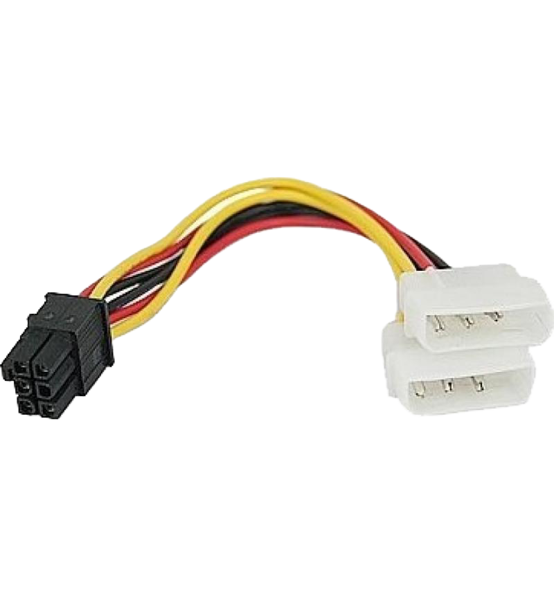 MOLEX (M) X2 TO PCI-E 6P (M) 0.2M (NEW)