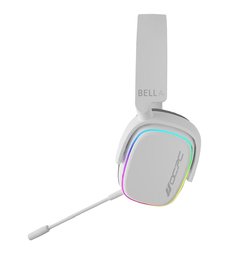 OCPC BELLA Virtual 7.1 Gaming Headset (White) – 50 mm Drivers, RGB, Detachable Mic, Multiplatform (NEW)