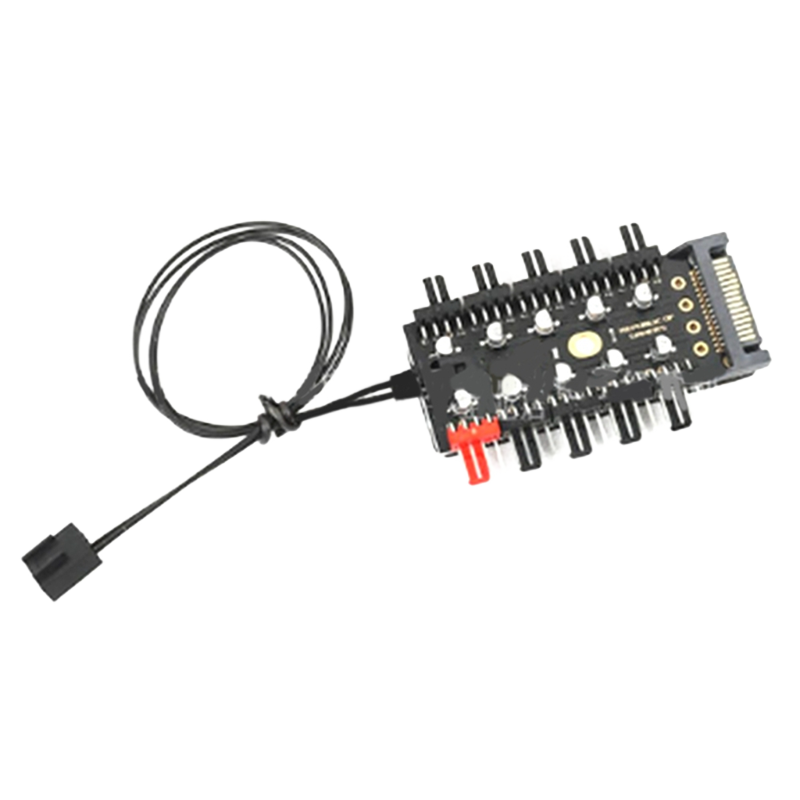 10 Port PC Chassis Fan Hub CPU Cooling HUB 12V 4 Pin Fan PWM Hub (NEW SEALED)