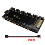 10 Port PC Chassis Fan Hub CPU Cooling HUB 12V 4 Pin Fan PWM Hub (NEW SEALED)