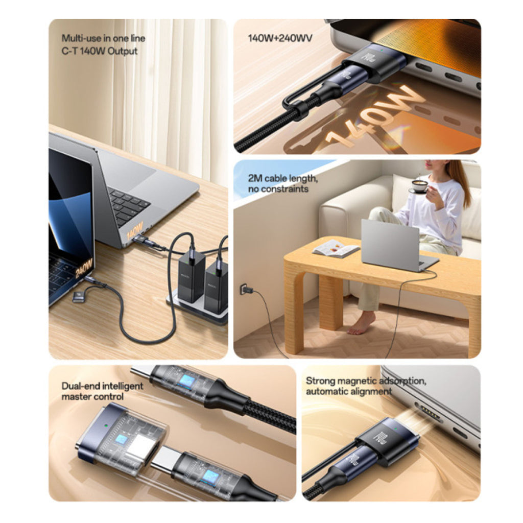 Yesido 2-in-1 Cable | USB-C to USB-C/Magnetic 5A