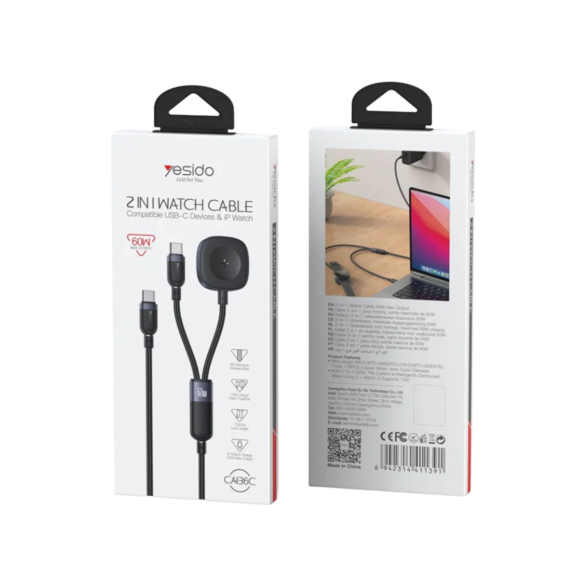 Yesido 2-in-1 Watch Cable